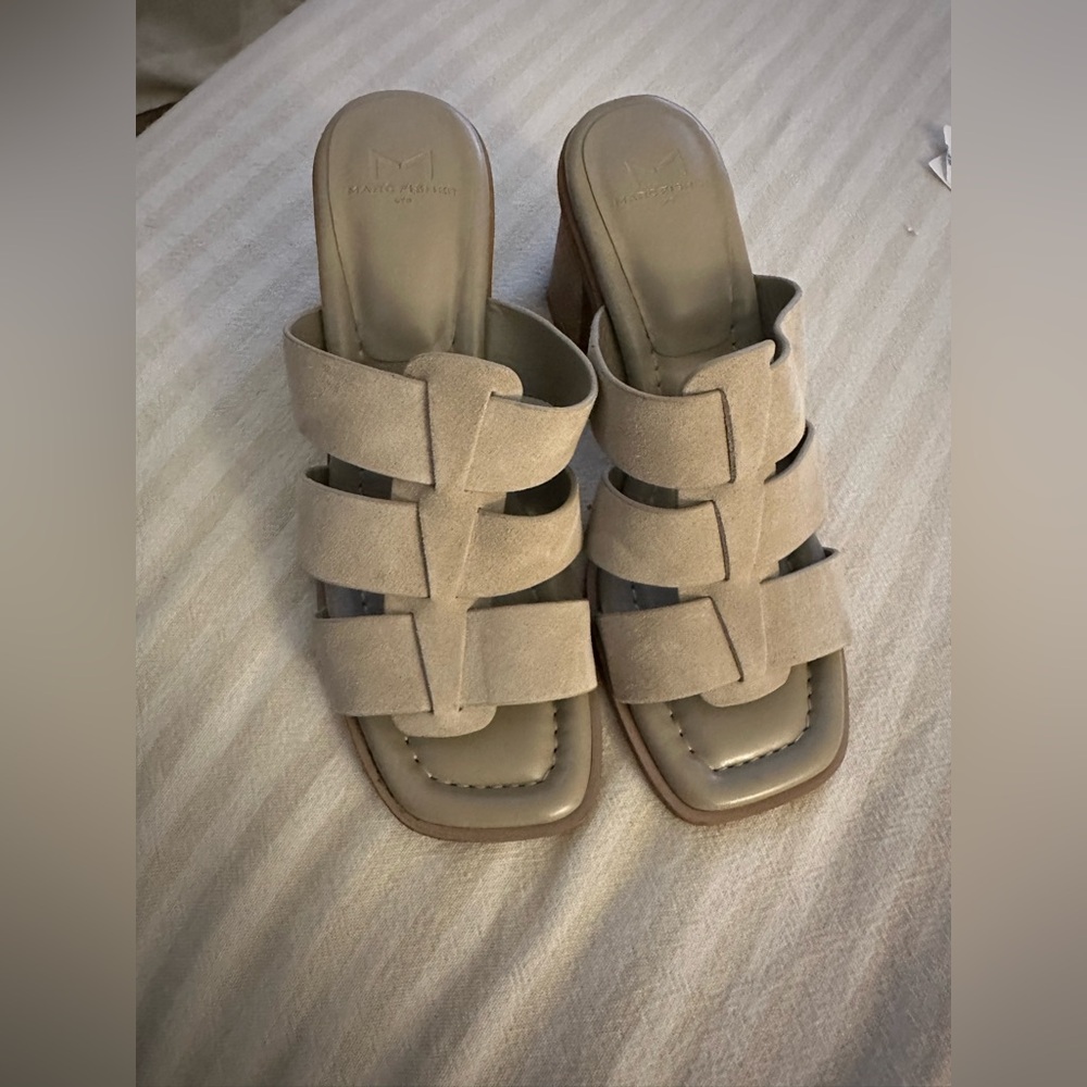 Women's Gray Strappy Heeled Sandals Marc Fisher